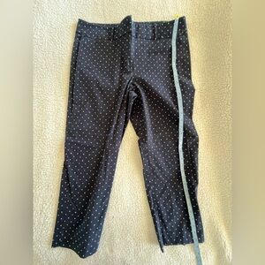 Ann Taylor Navy Polka Dot Crop Pants Size 12 Curvy